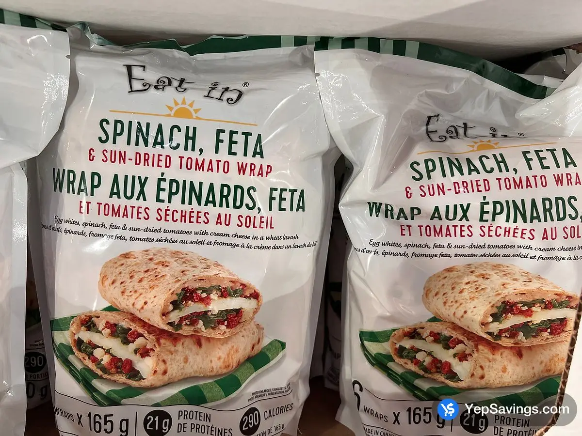 Costco EGG WHITE WRAPS SPINACH AND FETA 6 x 165 g - Canada (ITM 1813286)