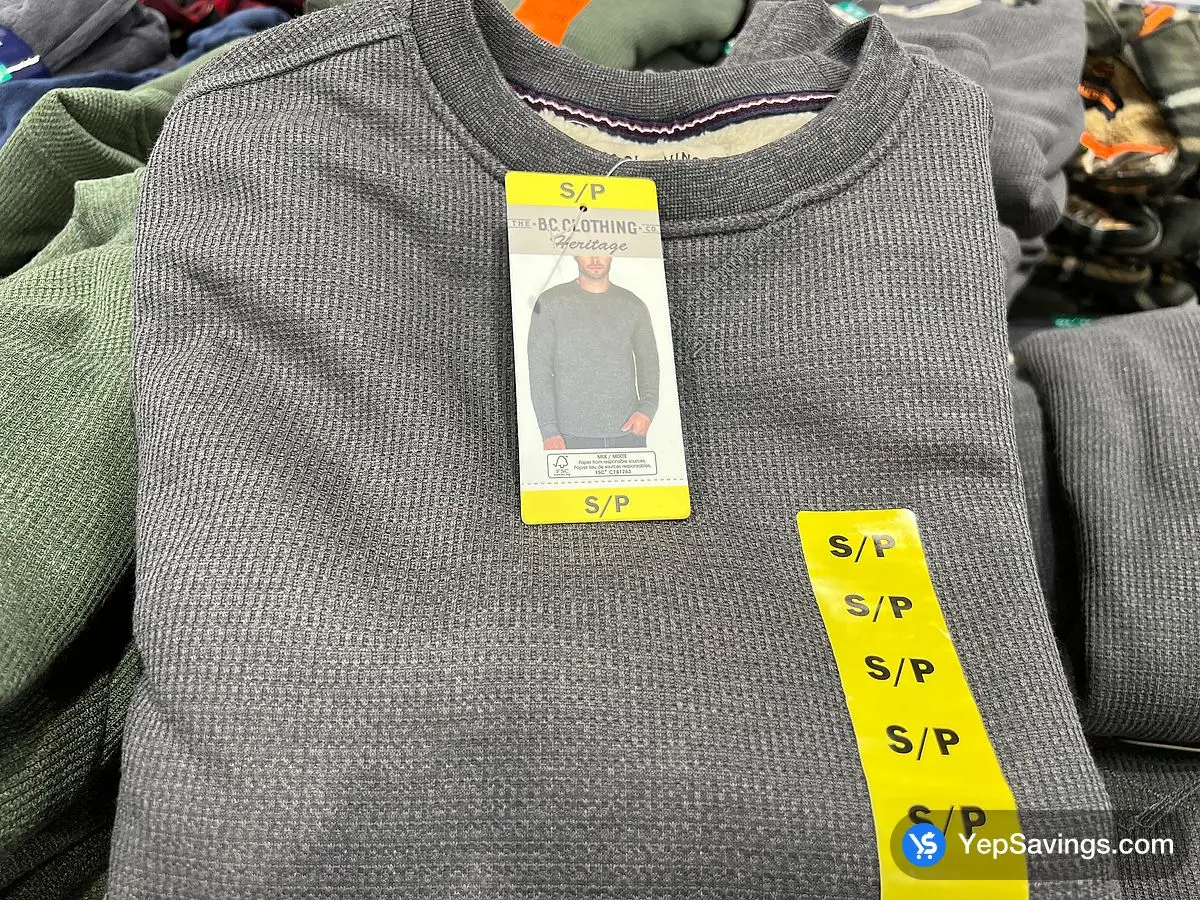 Costco BC CLOTHING THERMAL CREW SWEATER + MENS SIZES XL - XXL - Canada (ITM 1718673)