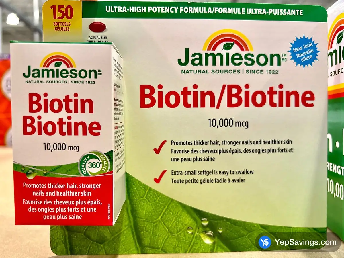 Costco JAMIESON BIOTIN 10,000 MCG 150 SOFTGELS - Canada (ITM 2219938)