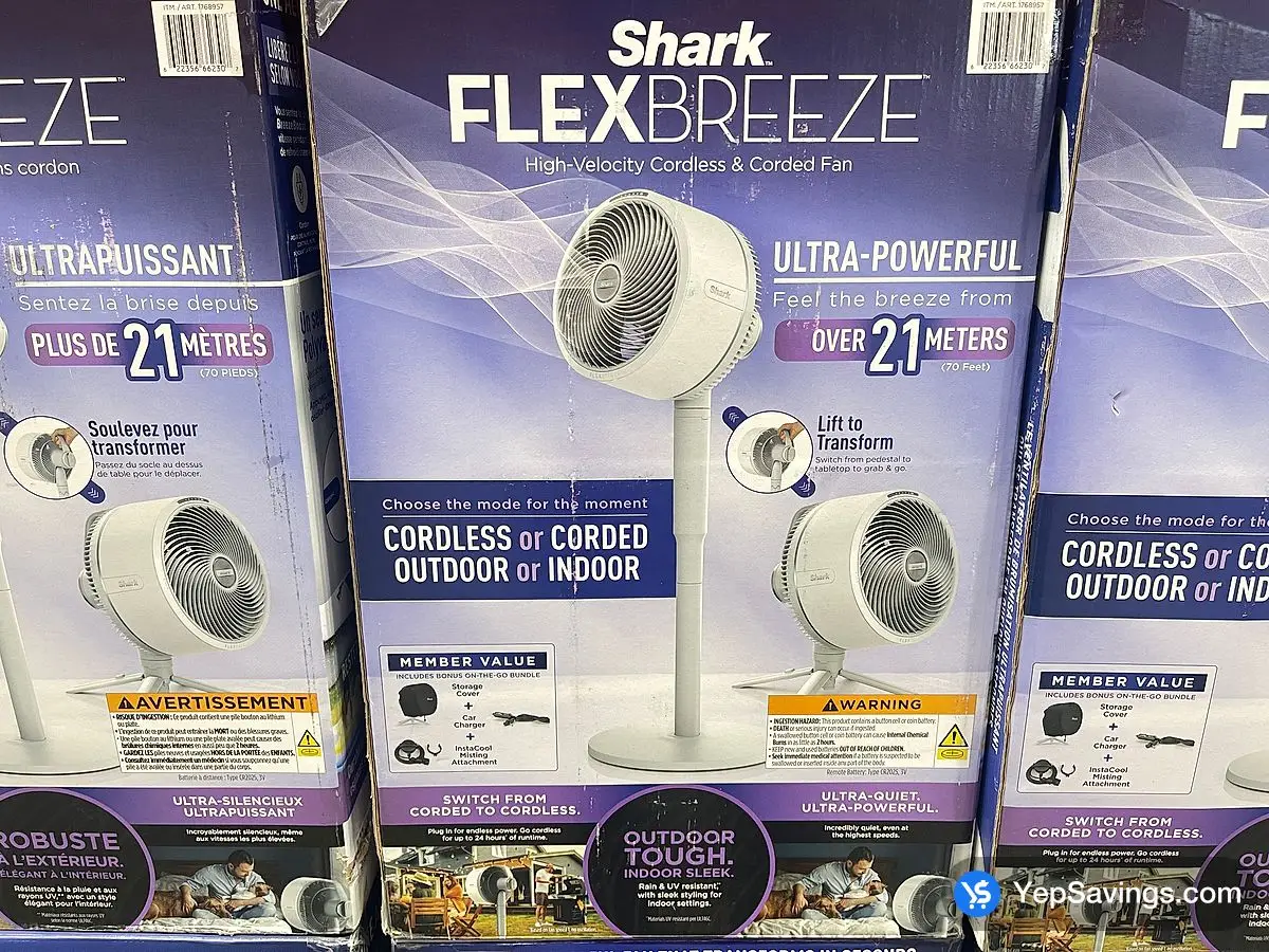 Costco SHARK FLEXBREEZE MIST FAN CORDLESS & CORDED FAN - Canada (ITM 2768957)