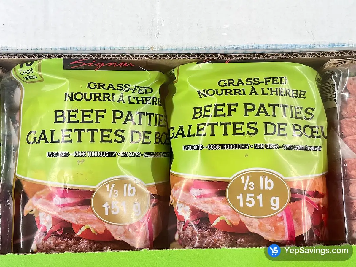 Costco KIRKLAND SIGNATURE GRASSFED BEEF PATTIES 15 x 151 g - Canada (ITM 2047787)