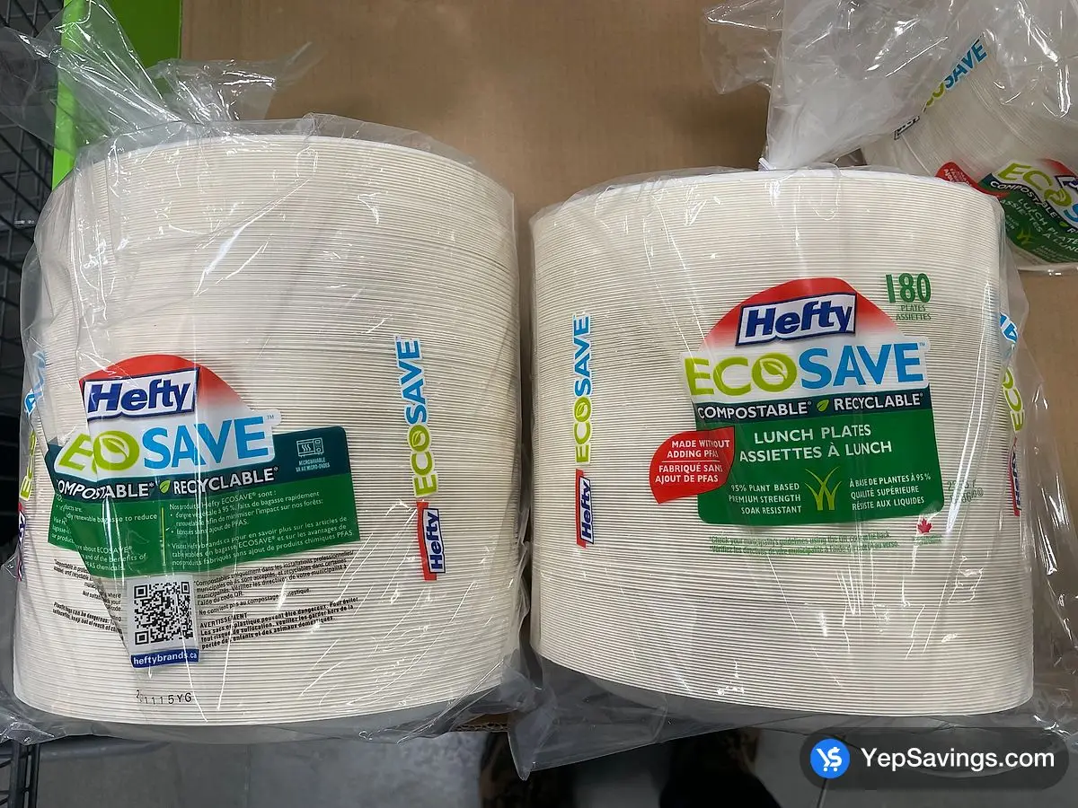 HEFTY ECOSAVE PAPER PLATES PACK OF 180 ITM 1720757 at Costco
