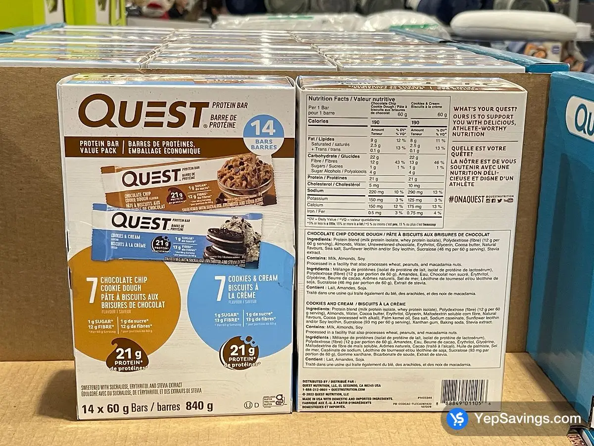 QUEST PROTEIN BARS 14 X 60 g ITM 1403346 at Costco