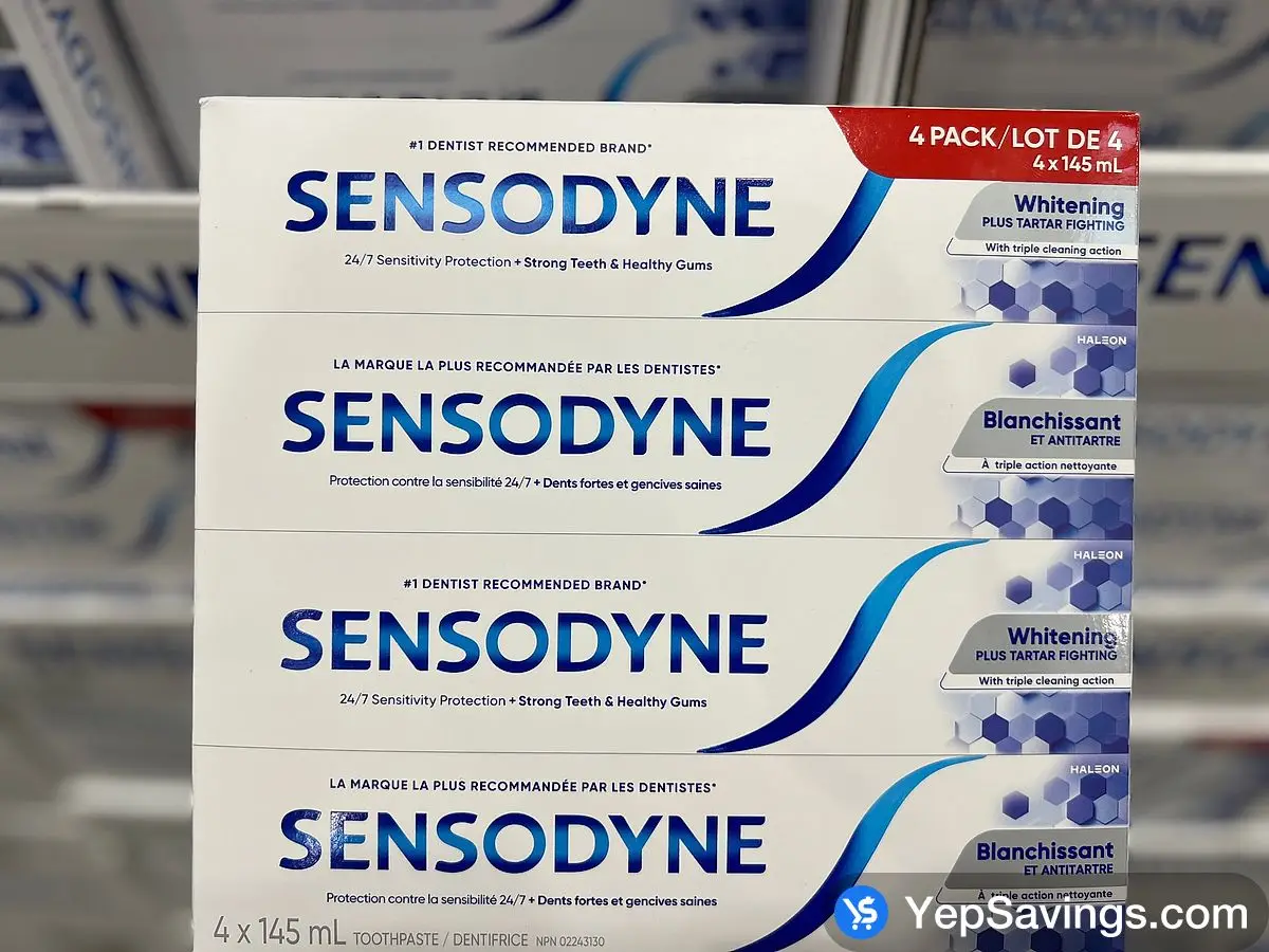 SENSODYNE WHITENING TOOTHPASTE 4 x 145 mL ITM 244860 at Costco