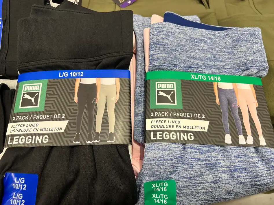 PUMA LEGGINGS 2PK GIRLS SIZES S-XL at Costco 3180 Laird Rd Mississauga
