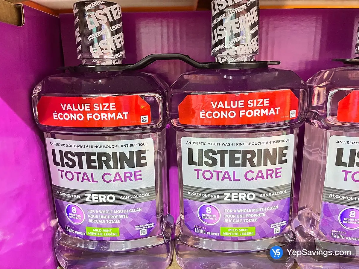 LISTERINE MOUTHWASH TOTAL CARE ZERO 2 X 1.5L ITM 295371 at Costco