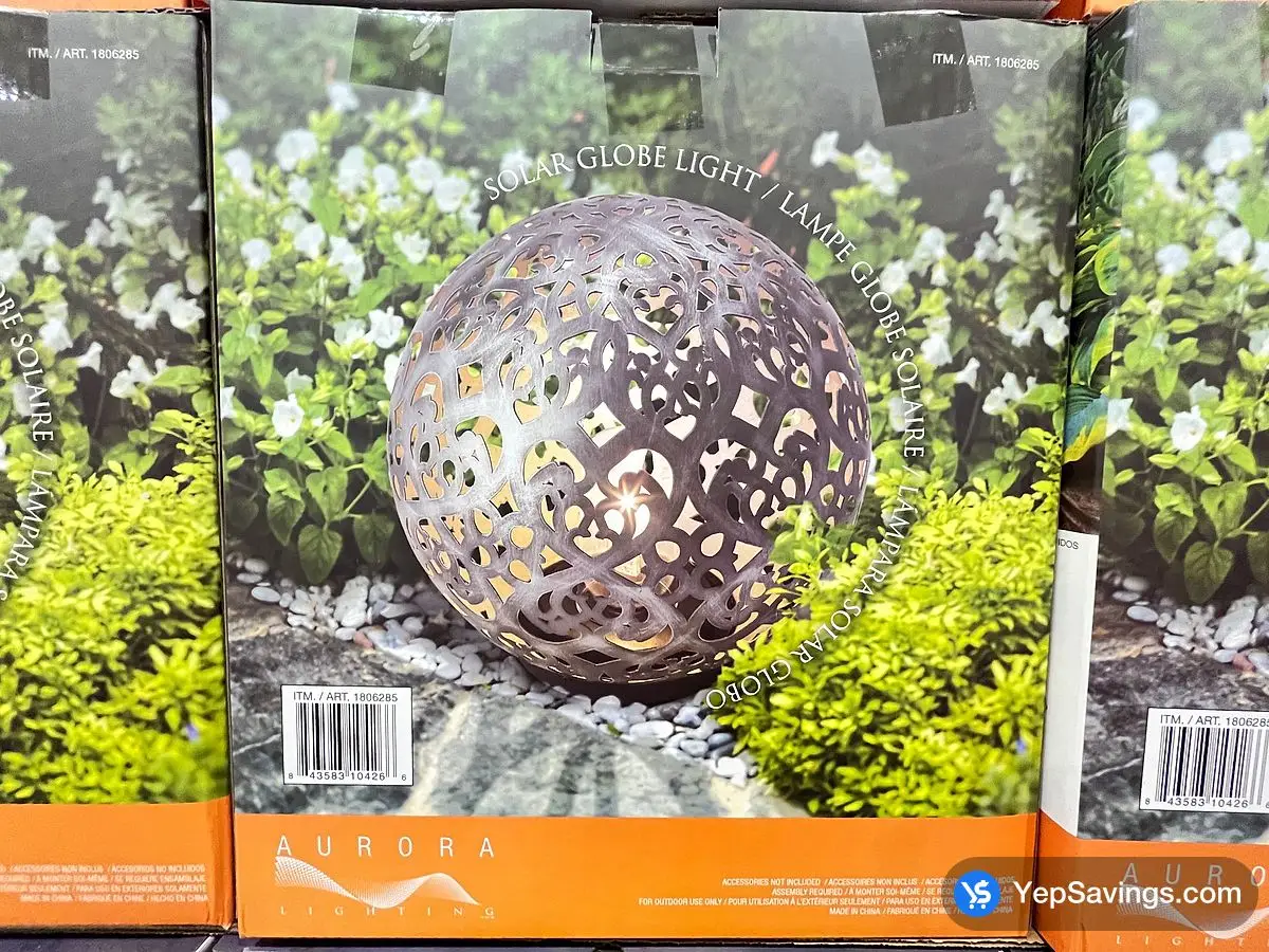 Costco AURORA LIGHTING SOLAR GLOBE LIGHT 8 hours operating time - Canada (ITM 1806285)