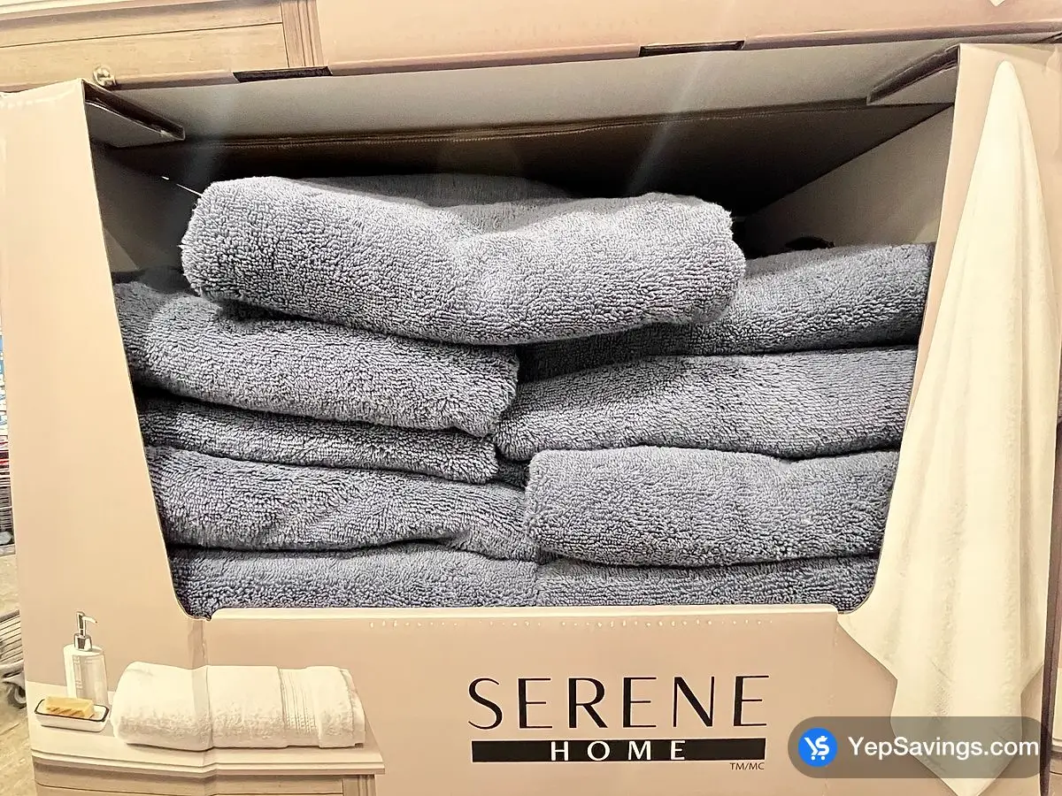 Costco SERENE HOME 100 % COTTON TOWEL BLUE - 30 " X 58 " - Canada (ITM 3410044)
