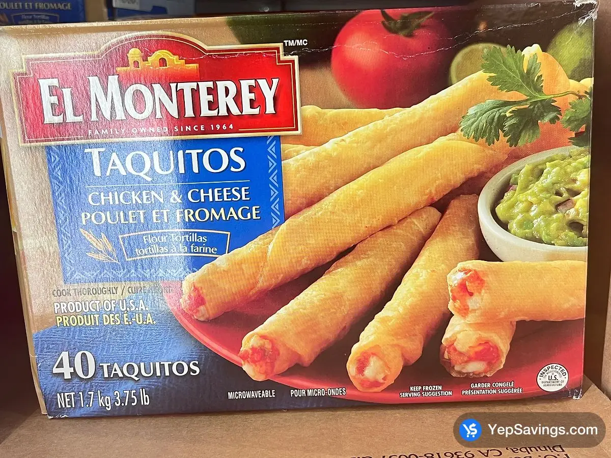 EL MONTEREY CHICKEN TAQUITOS 1.7 kg ITM 393667 at Costco