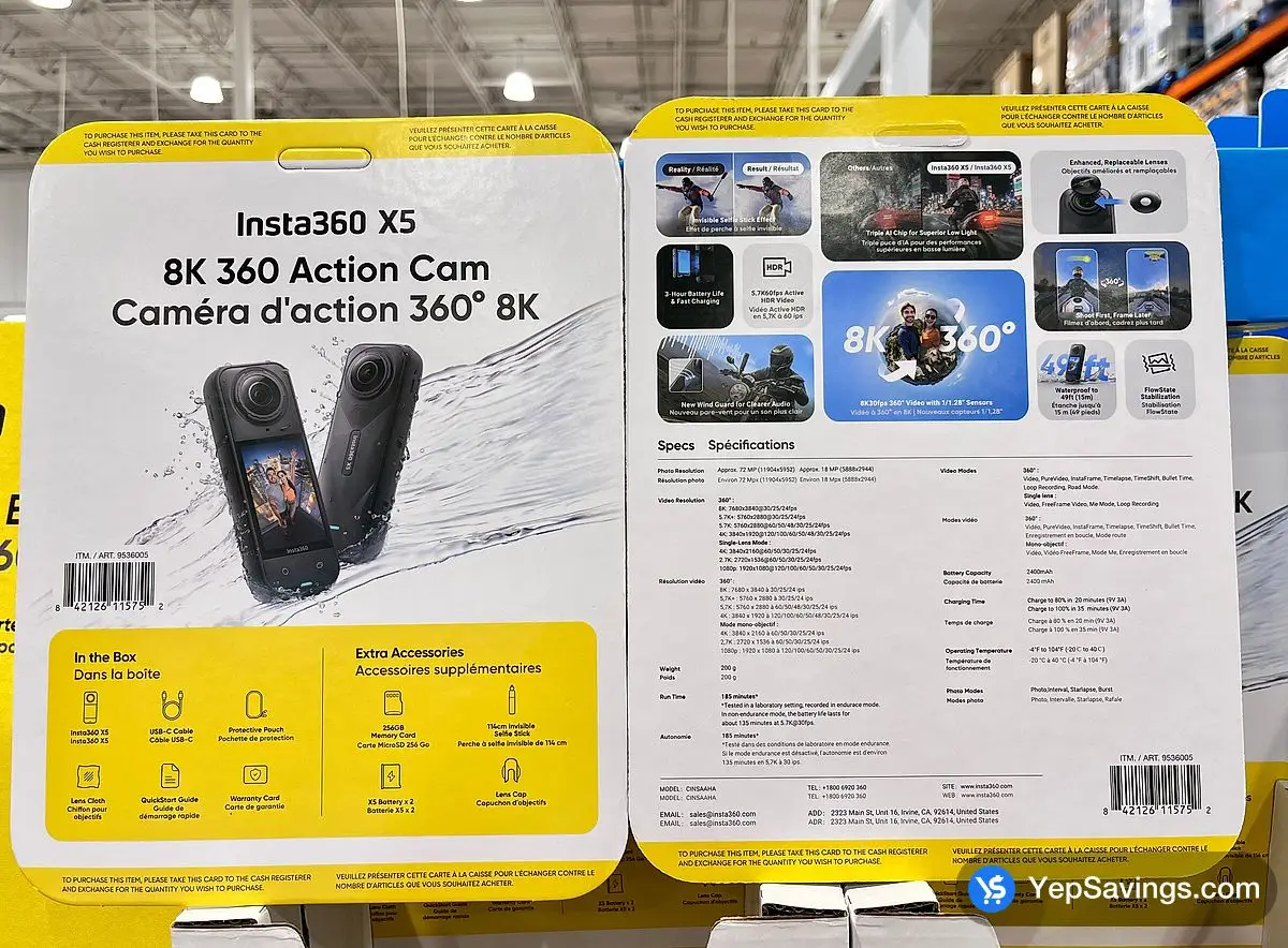 Costco INSTA360 X5 ADVENTURE CAMERA BUNDLE - Canada (ITM 9536005)