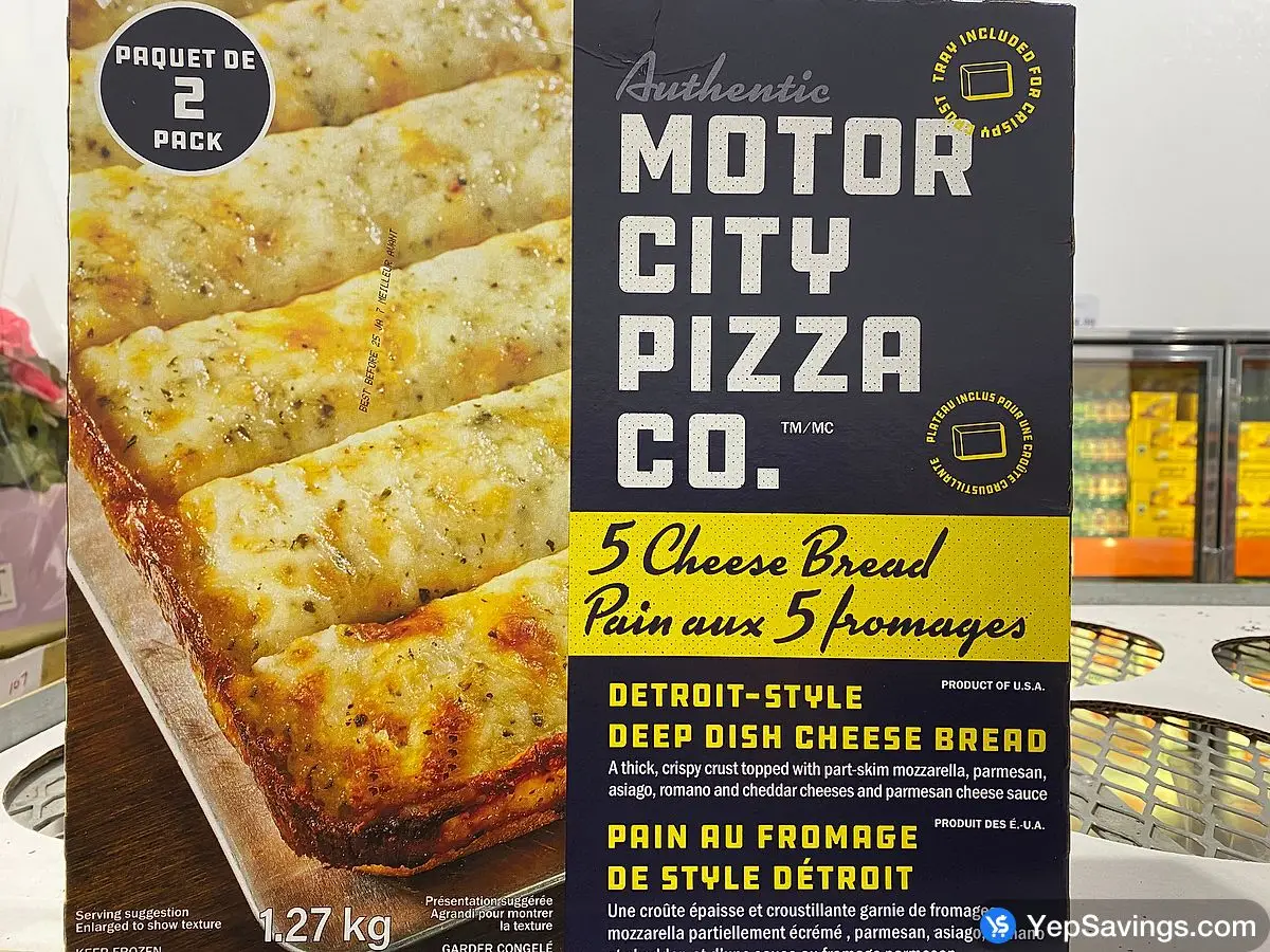 Costco MOTOR CITY PIZZA DEEP DISH CHEESE BREAD 2 x 636 g - Canada (ITM 2652977)