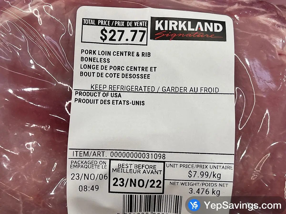 BONELESS PORK LOIN (WHOLE)   ITM 31098 at Costco