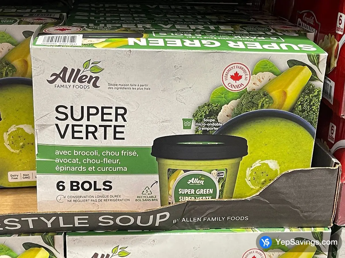 Costco ALLEN FAMILY FOODS SUPER GREEN SOUP 6 x 400 mL - Canada (ITM 1850541)
