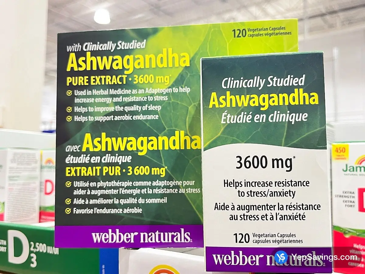 WEBBER NNATURALS ASHWAGANDHA 3600MG 120 VEGETARIAN CAPS ITM 1467085 at Costco