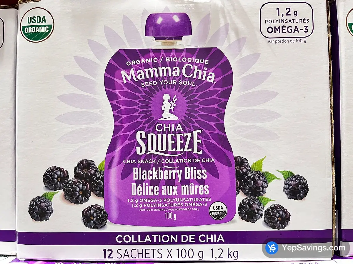 Costco MAMMA CHIA BLACKBERRY BLISS 12 x 99 g - Canada (ITM 385792)