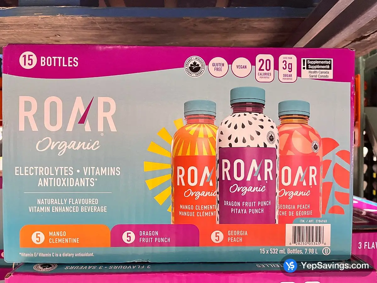 Costco ROAR ORGANIC VITAMIN WATER 15 x 532 mL - Canada (ITM 2704960)