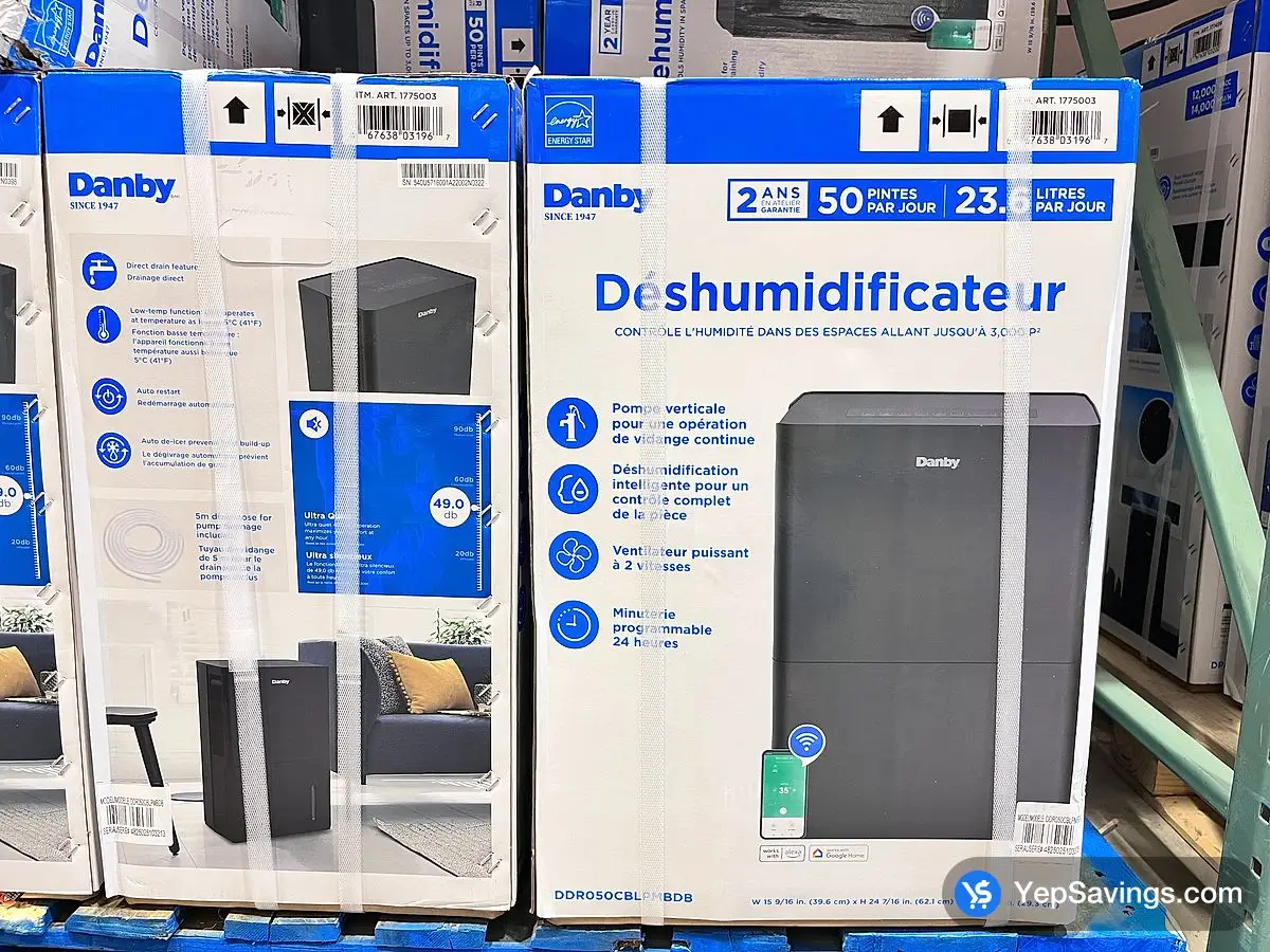 Costco DANBY 50 PINT DEHUMIDIFIER SMART WITH PUMP - Canada (ITM 1775003)