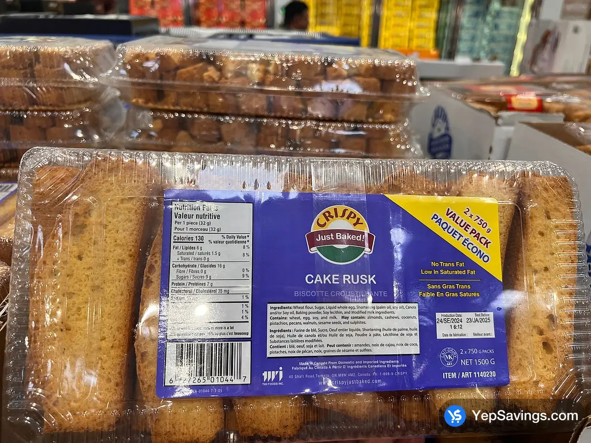 Costco CRISPY JUST BAKED CAKE RUSK 2 x 750 g - Canada (ITM 1140230)