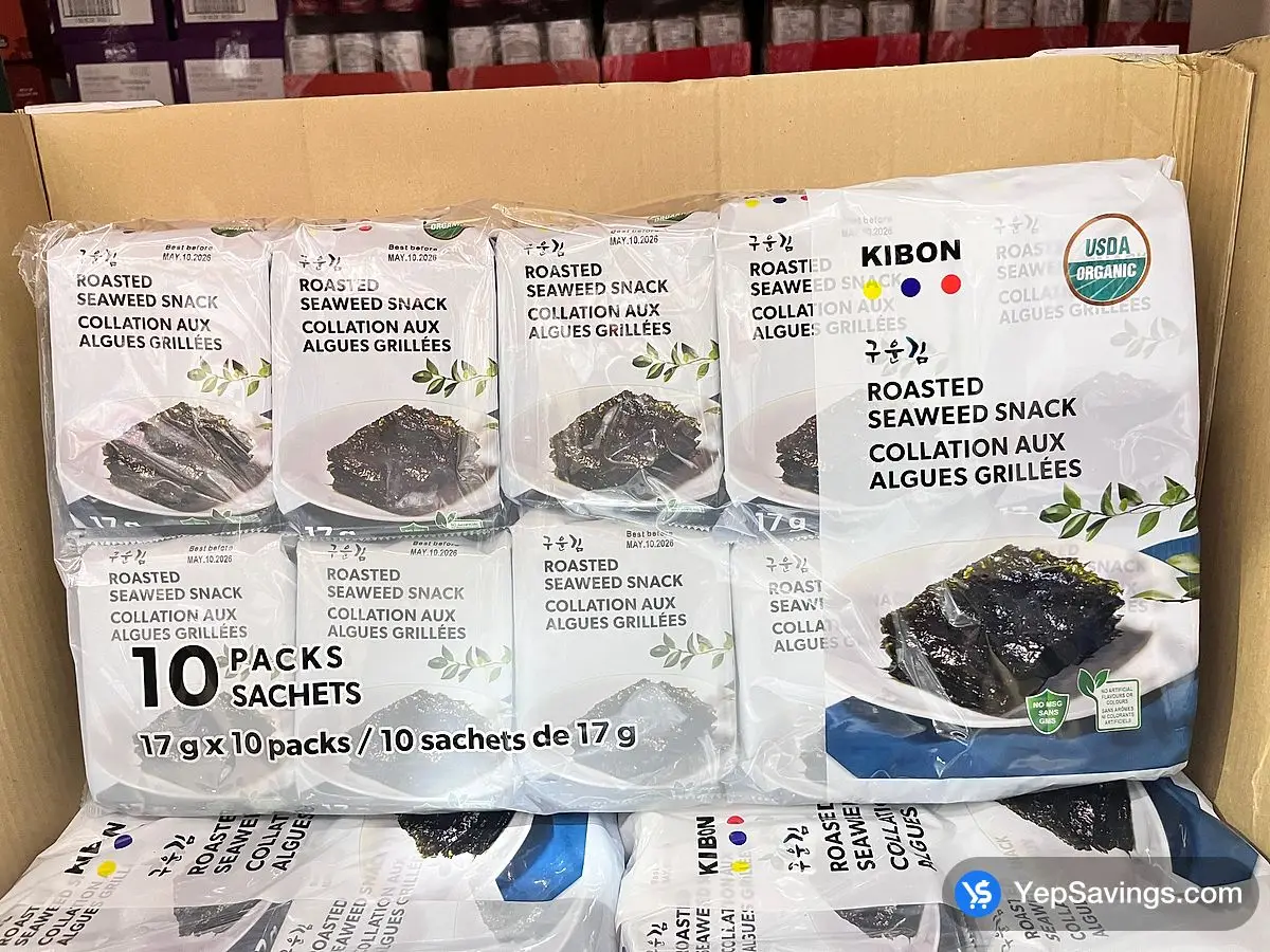 KIBON ORGANIC SEAWEED 10 x 17g - Costco Canada (ITM 1862502)
