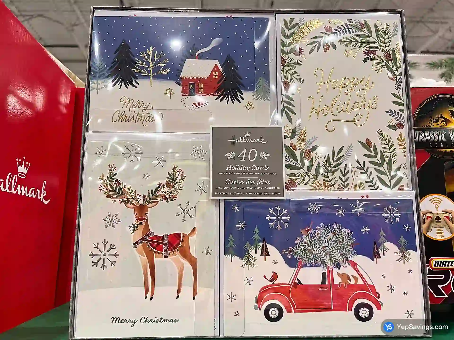 Costco HALLMARK 40 HOLIDAY CARDS 10 EACH OF 4 DESIGNS - Canada (ITM 1600384)