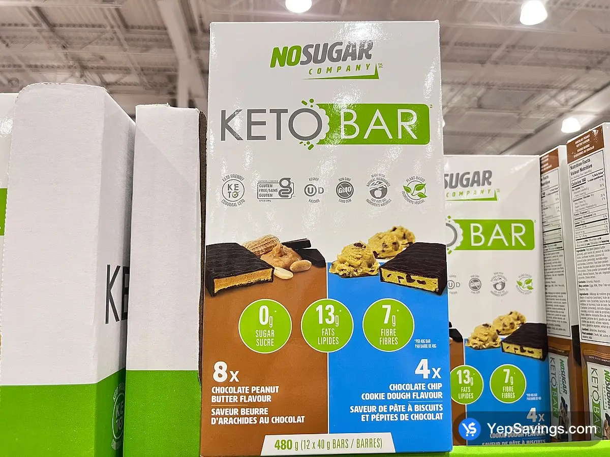 NO SUGAR COMPANY NO SUGAR KETO BARS 12 X 40 g ITM 1383278 at Costco
