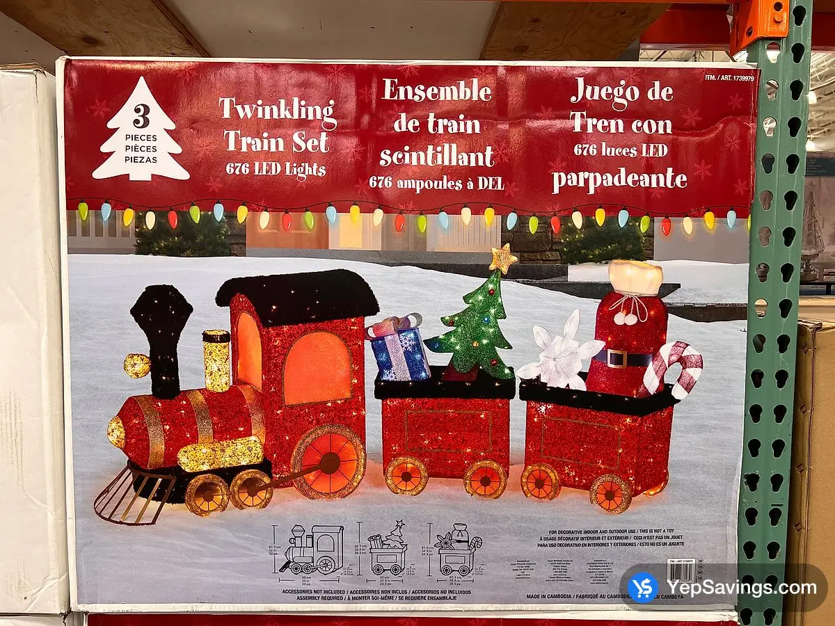 Costco TWINKLING TRAIN SET 420 LTD LIGHTS 3 PIECES - Canada (ITM 1739979)