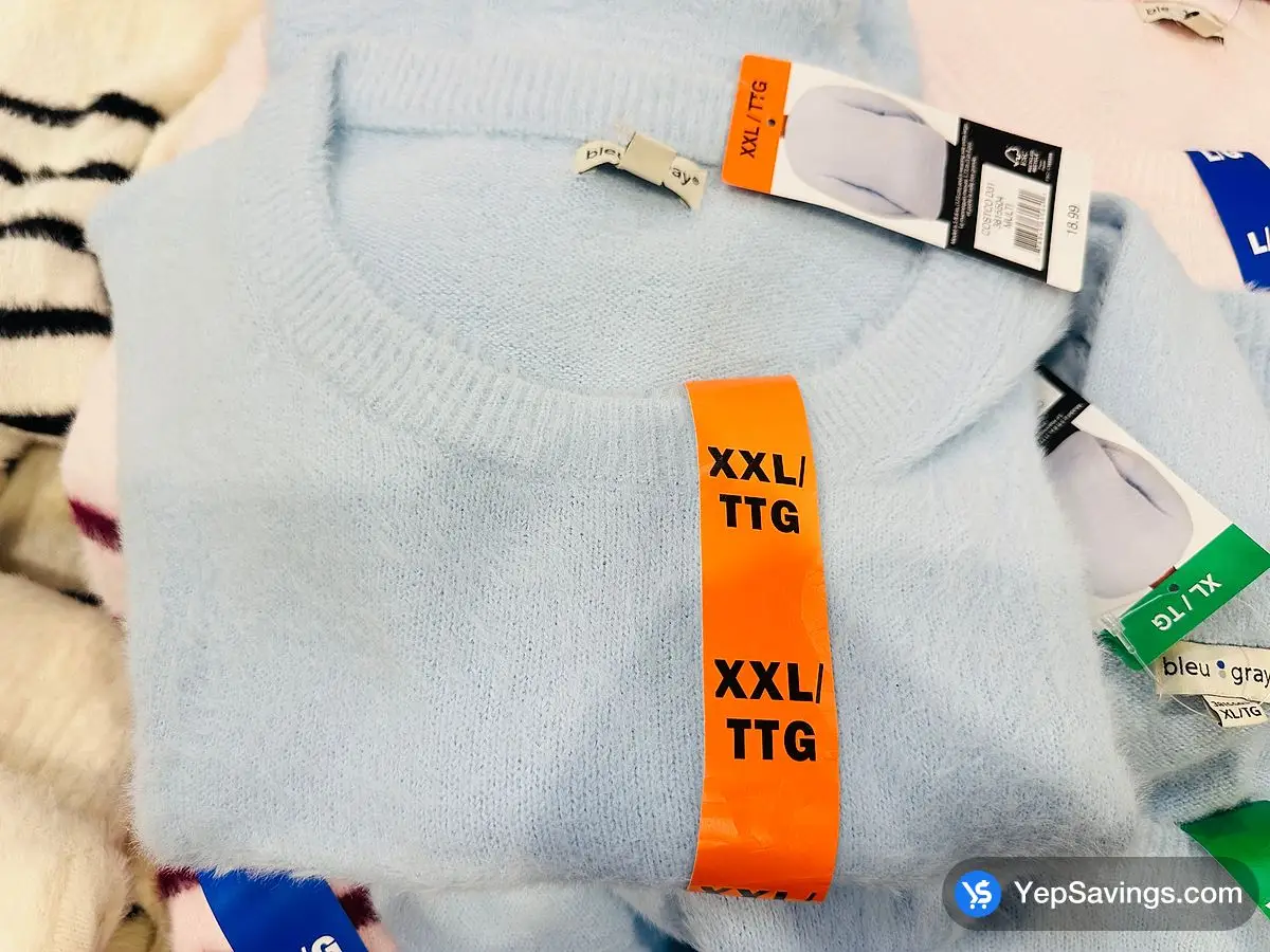 Costco BLEU : GRAY EYELASH SWEATER + LADIES SIZES S - XXL - Canada (ITM 3815500)