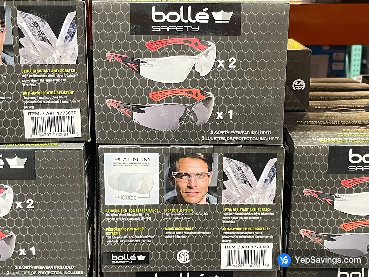 Costco BOLLE SAFETY RUSH SAFETY GLASSES PACK OF 3 - Canada (ITM 1773030)