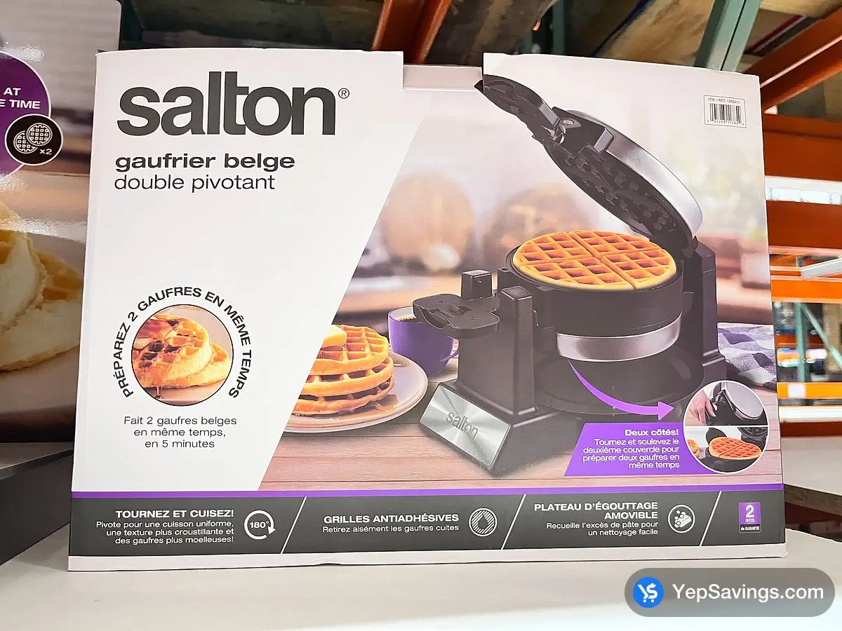 Costco SALTON ROTATING DOUBLE BELGIAN WAFFLE MAKER - Canada (ITM 1848411)