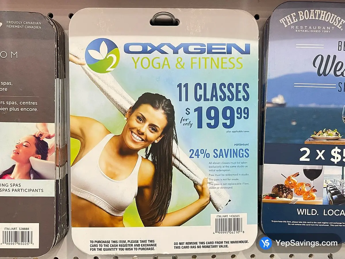 Costco OXYGEN YOGA & FITNESS 11 CLASS PASS ITEM IS NON - REFUNDABLE - Canada (ITM 1436565)