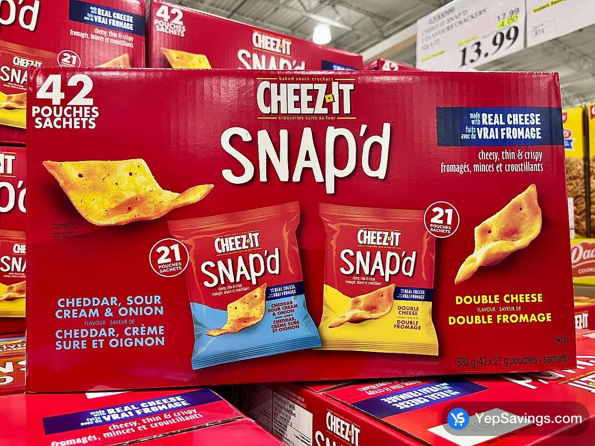 Costco CHEEZ - IT SNAP'D 2 FLAVOURS CRACKERS 42g x 21 - Canada (ITM 4200099)