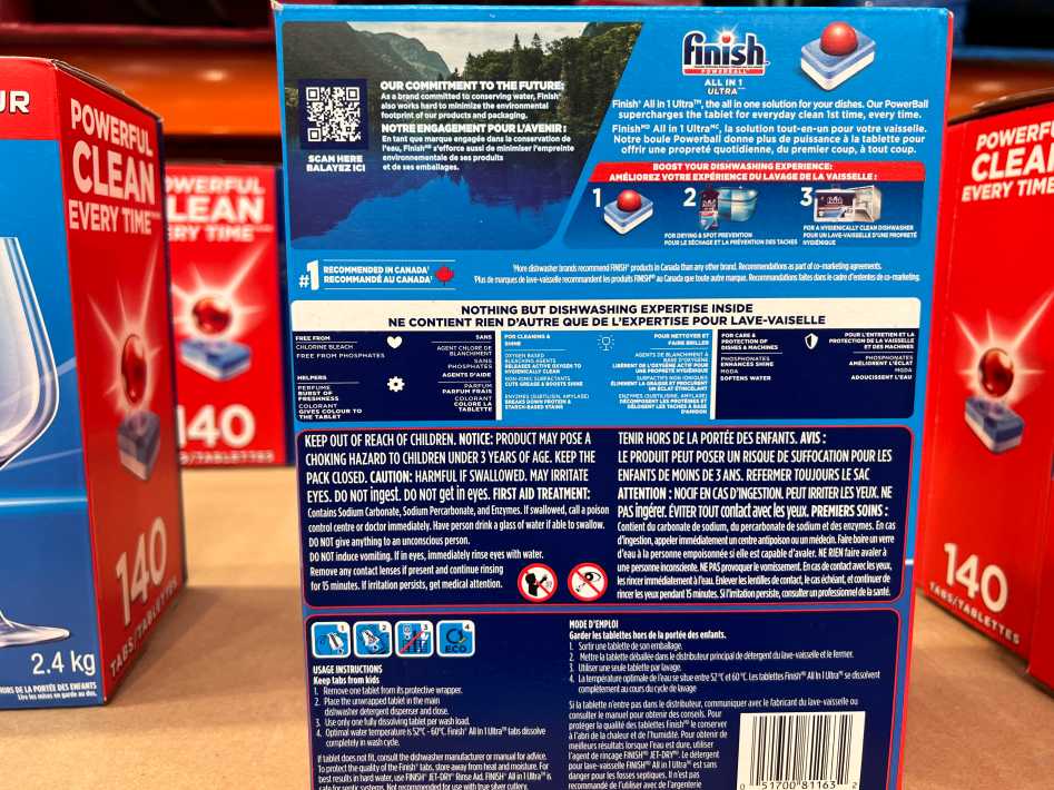 FINISH ALL IN 1 DISHWASHER DETERGENT 140 COUNT ITM 3886666 at Costco