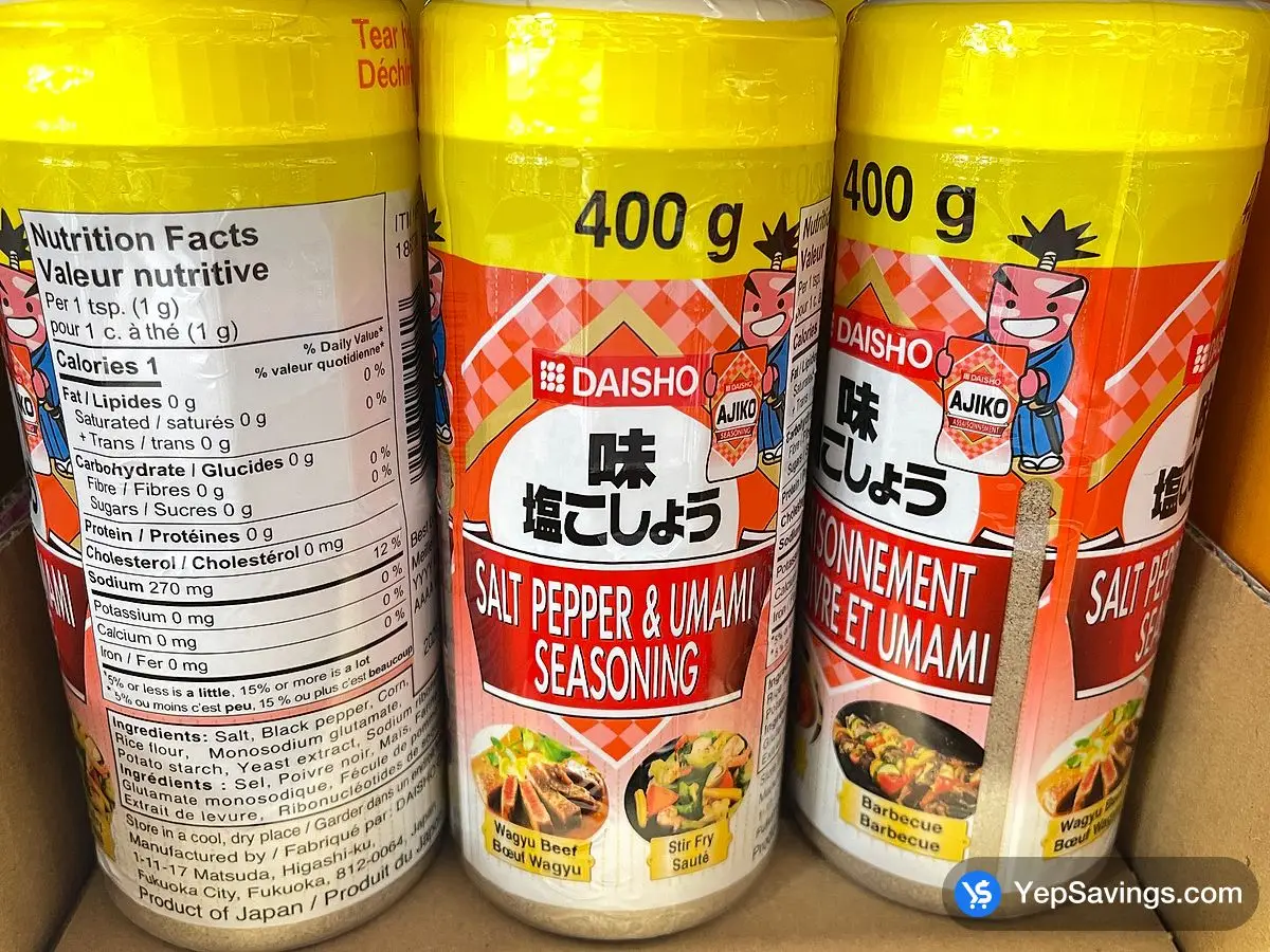 Costco DAISHO SEASONING SALT & PEPPER UMAMI 400 g - Canada (ITM 1862739)