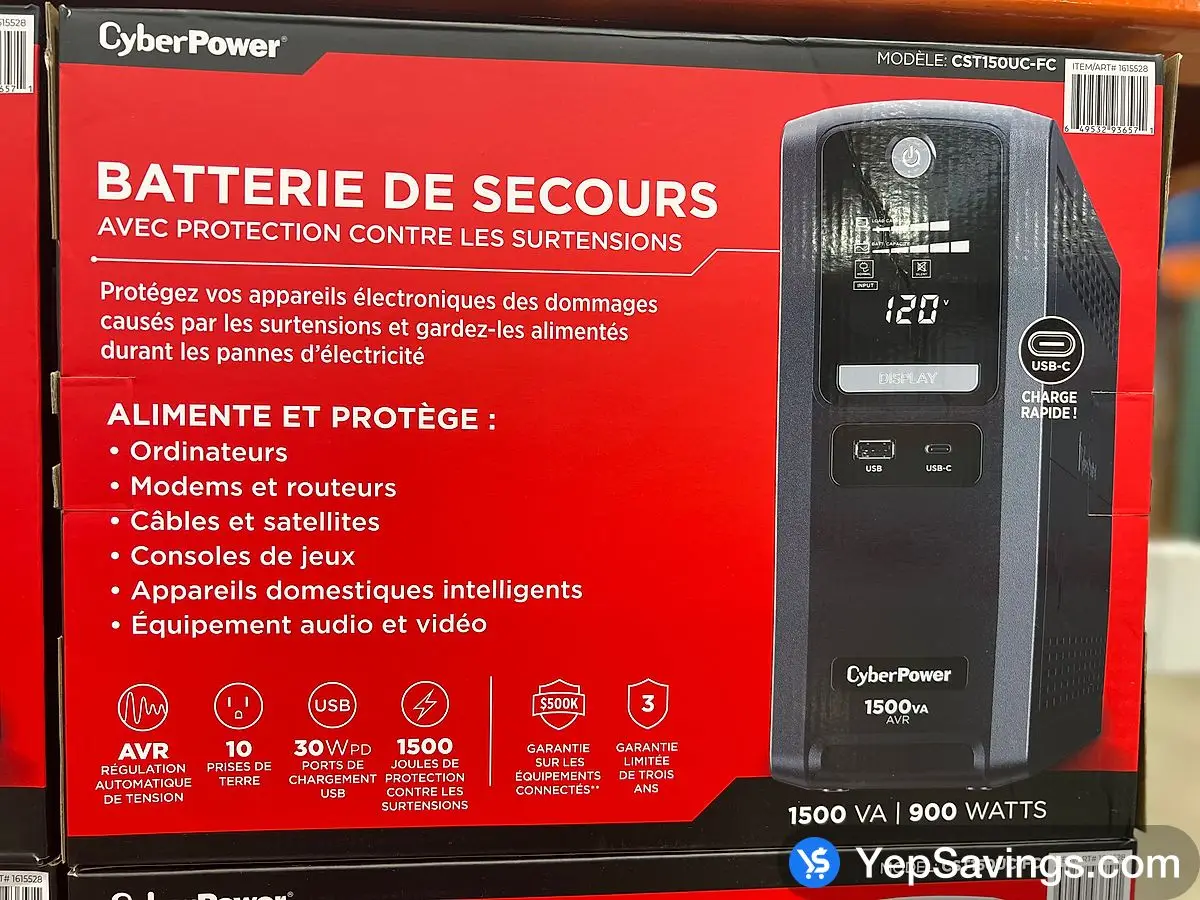 Costco CYBERPOWER BATTERY BACKUP CST150UC - Canada (ITM 1615528)