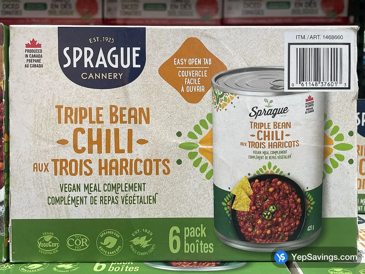 Costco SPRAGUE VEGGIE CHILI 6 x 425 g - Canada (ITM 1468660)