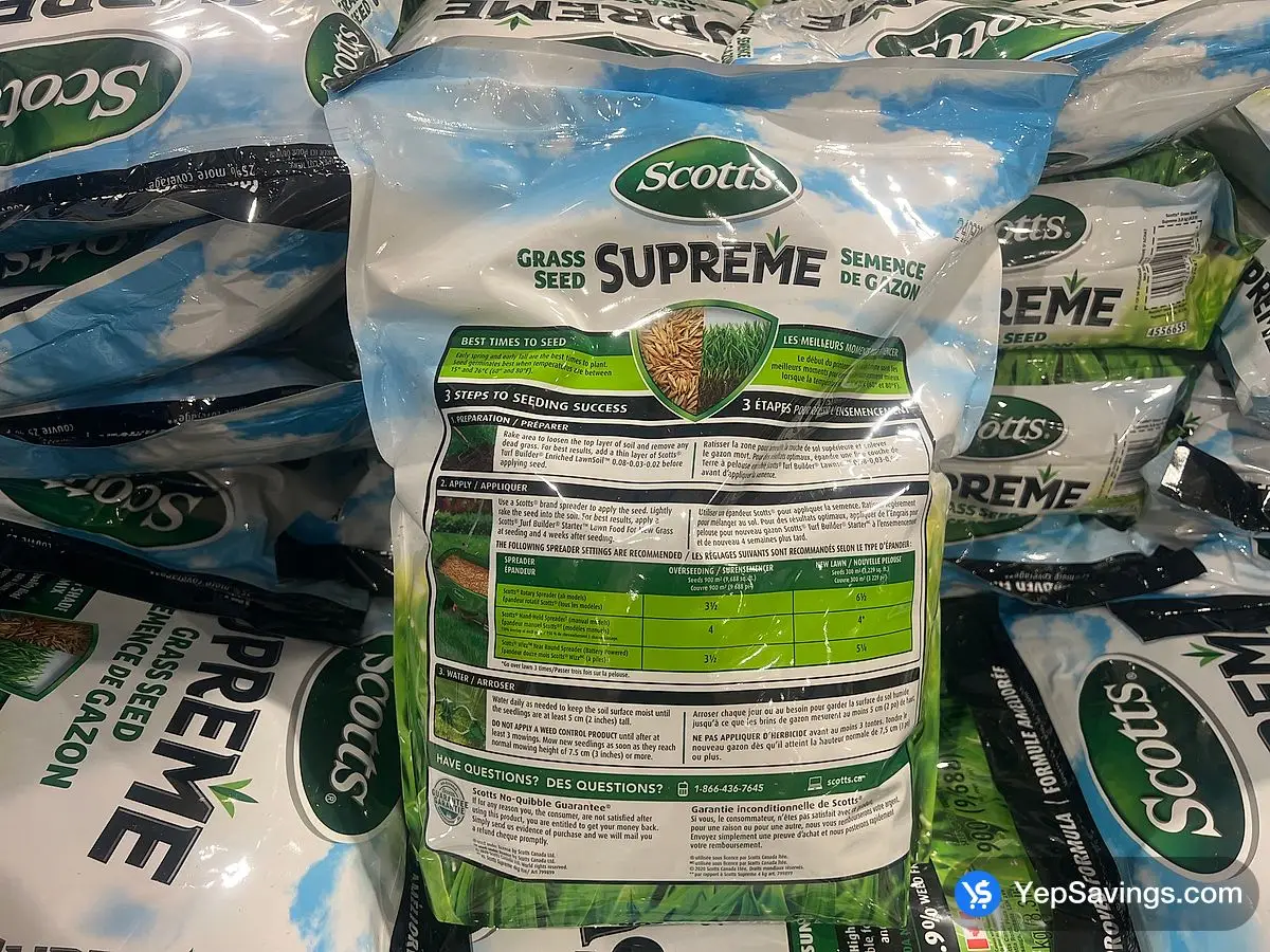 SCOTTS SUPREME GRASS SEED 3.8KG BAG ITM 4556655 at Costco