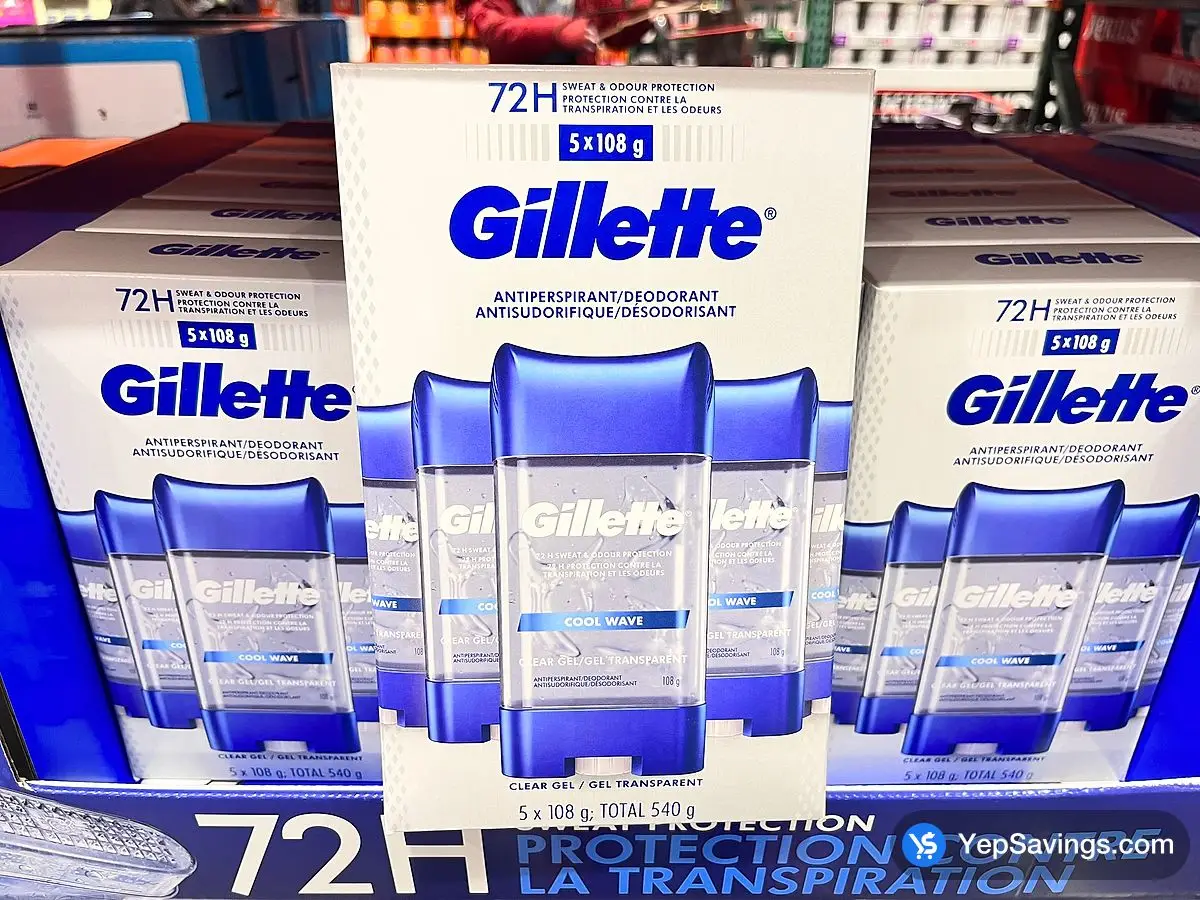 Costco GILLETTE ANTI - PERSPIRANT 5 x 108 g - Canada (ITM 4481870)