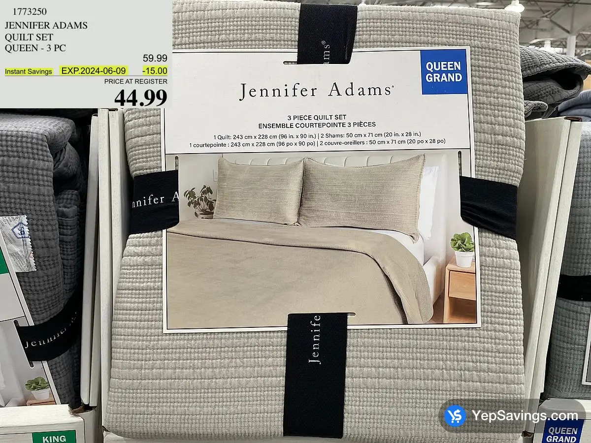 JENNIFER ADAMS QUILT SET QUEEN 3 PC at Costco Beacon Hill Calgary