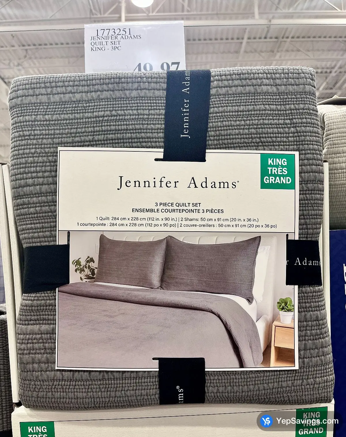 JENNIFER ADAMS QUILT SET KING - 3PC ITM 1773251 at Costco