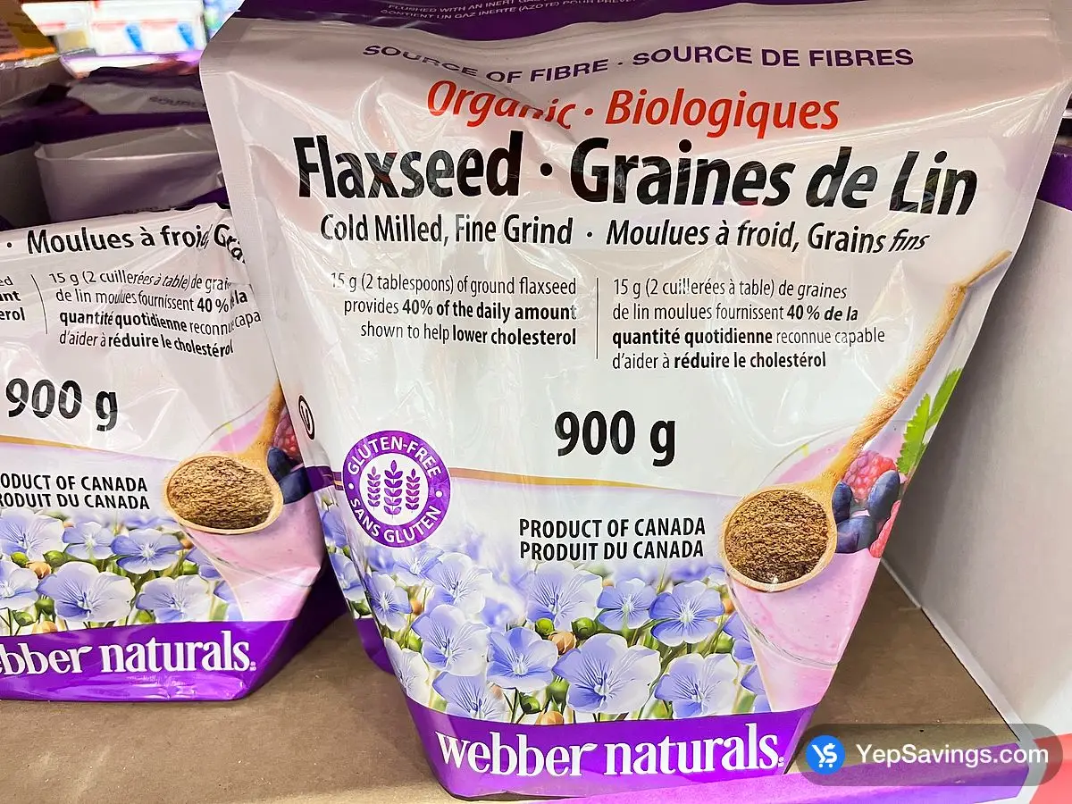 Costco WEBBER NATURALS ORGANIC GROUND FLAXSEED 900G - Canada (ITM 654422)