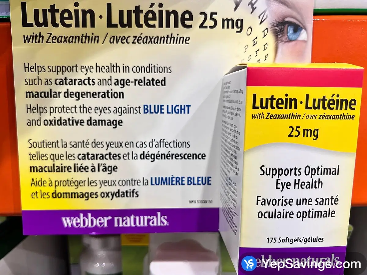 WEBBER LUTEIN 25 MG 175 SOFTGELS ITM 1384681 at Costco