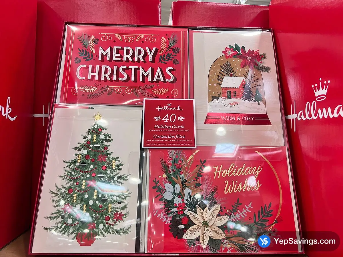 Costco HALLMARK 40 HOLIDAY CARDS 10 EACH OF 4 DESIGNS - Canada (ITM 1600384)