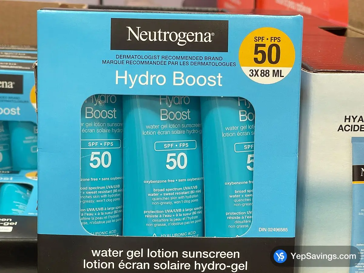 Costco NEUTROGENA HYDRO BOOST SPF 50 3 x 88 mL - Canada (ITM 1488221)