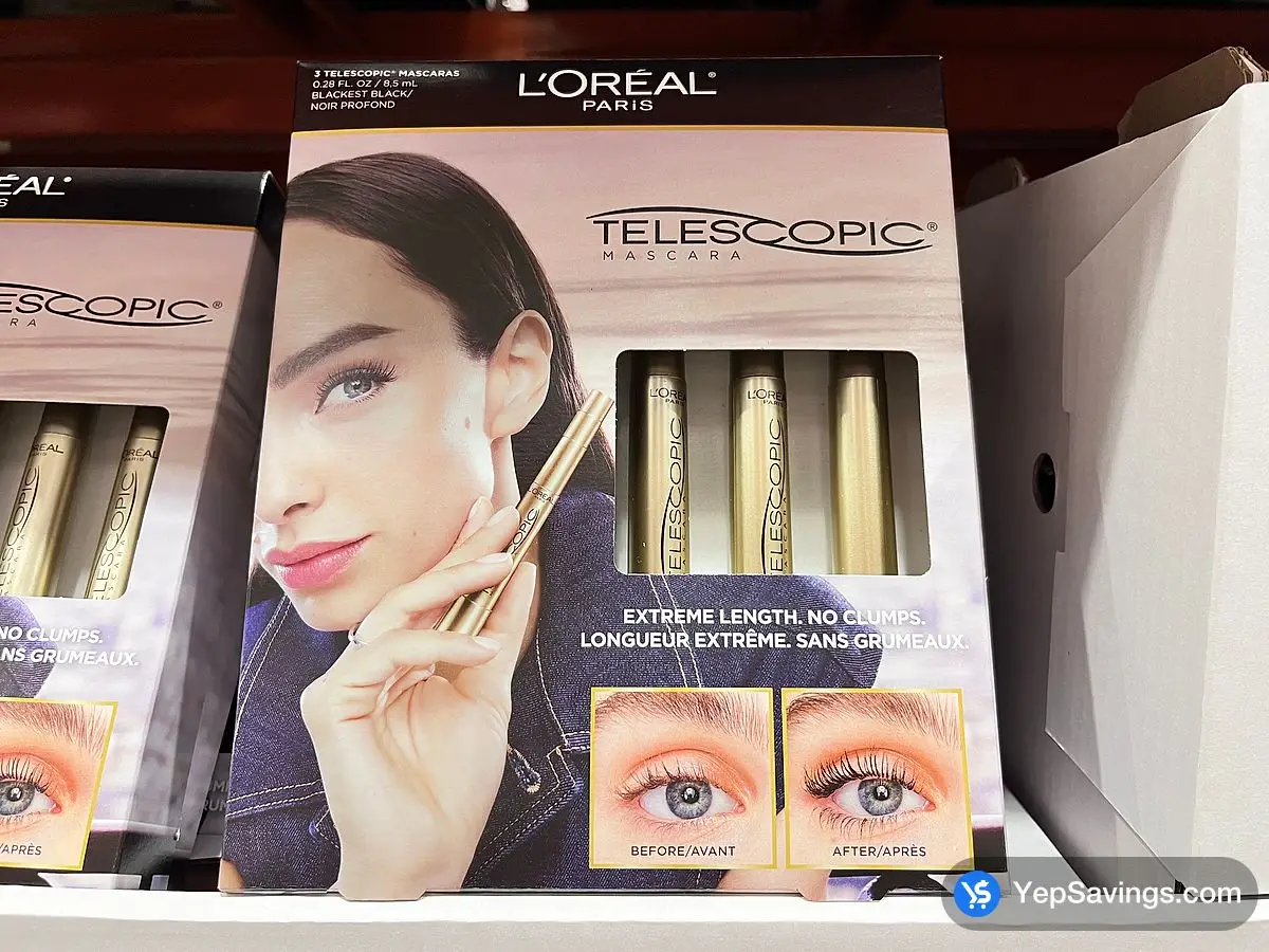 Costco L'OREAL TELESCOPIC MASCARA 3 x 8 mL (0.27 fl. oz) - Canada (ITM 1604685)