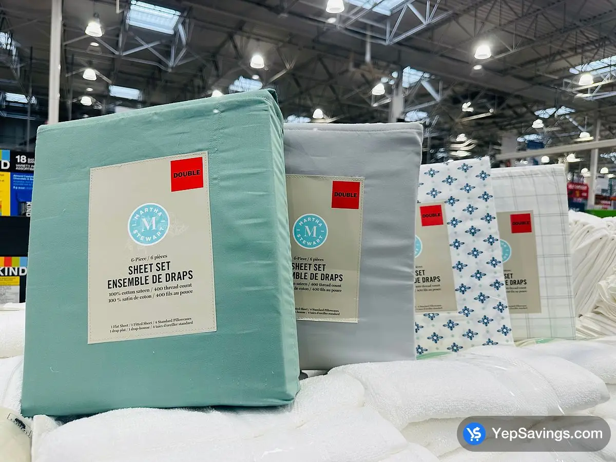 MARTHA STEWART COTTON SHEET SET DOUBLE 6PC ITM 1915200 at Costco