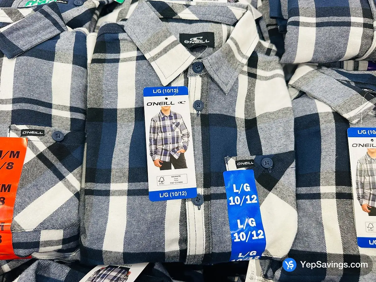 Costco O'NEILL FLANNEL SHIRT BOYS SIZES S-XXL - Canada (ITM 3375000)