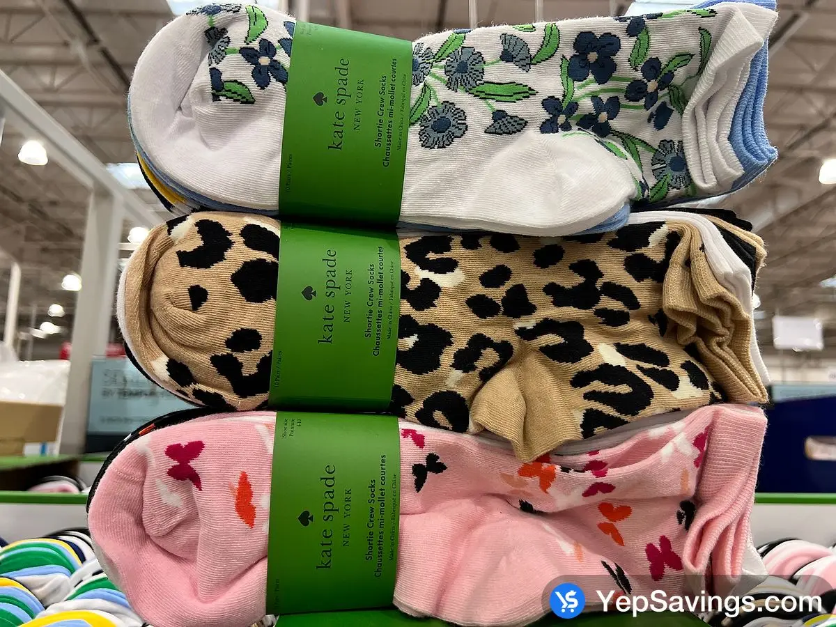 KATE SPADE CREW SOCK 10 PK LADIES SIZES 4-10 at Costco 3180 Laird Rd  Mississauga