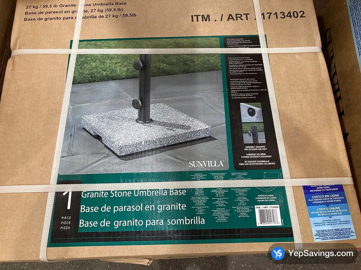 Costco SUNVILLA UMBRELLA STAND 27 kg / 60 lb - Canada (ITM 1713402)
