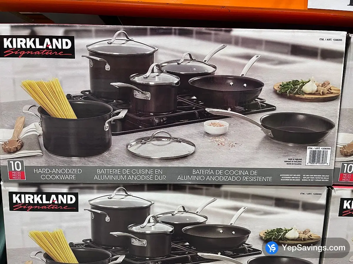 Costco KIRKLAND SIGNATURE HARD-ANODIZED COOKWARE 10 PIECE - Canada (ITM 1338395)