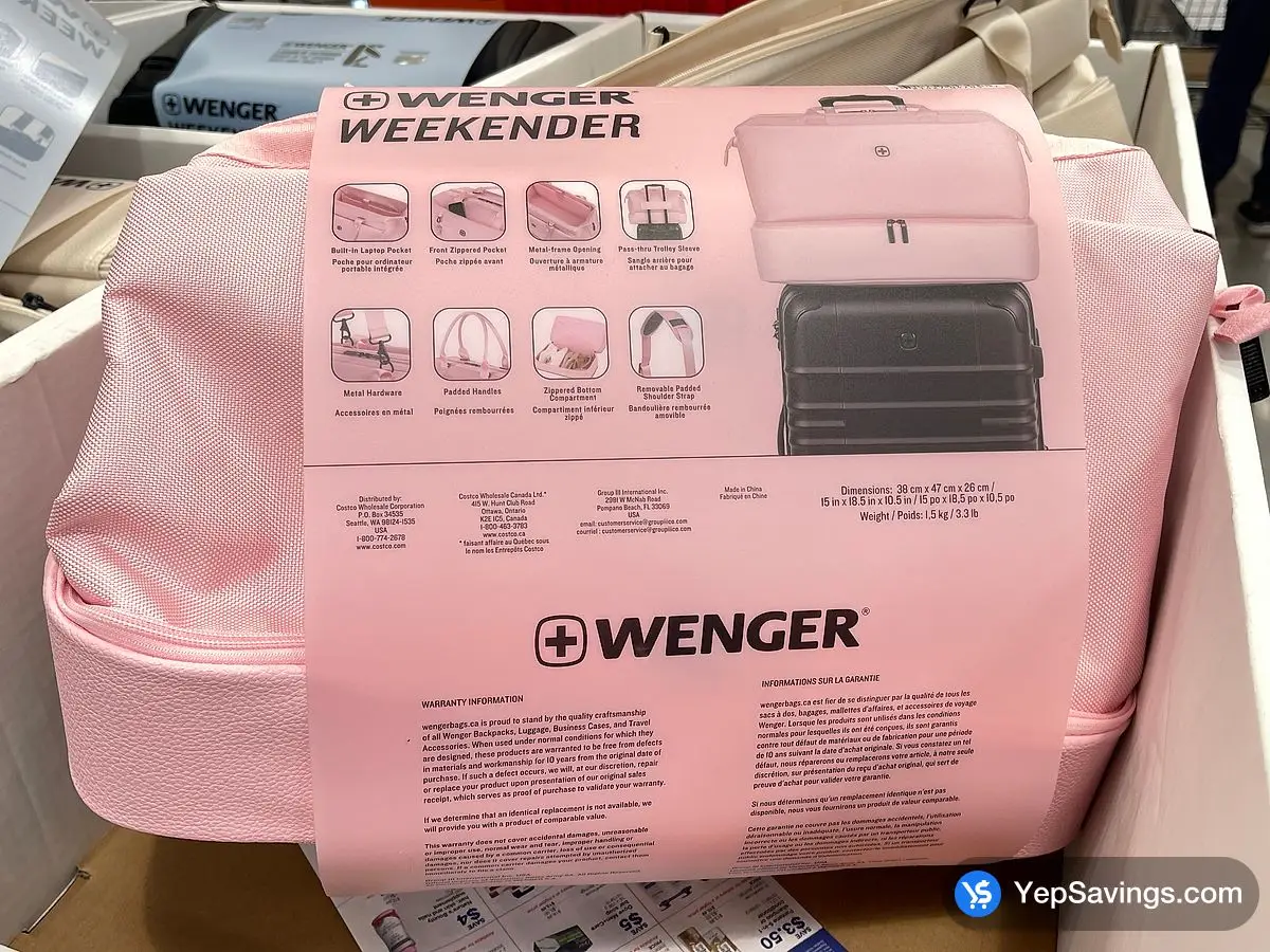 Costco WENGER WEEKENDER TOTE BAG - Canada (ITM 1872063)